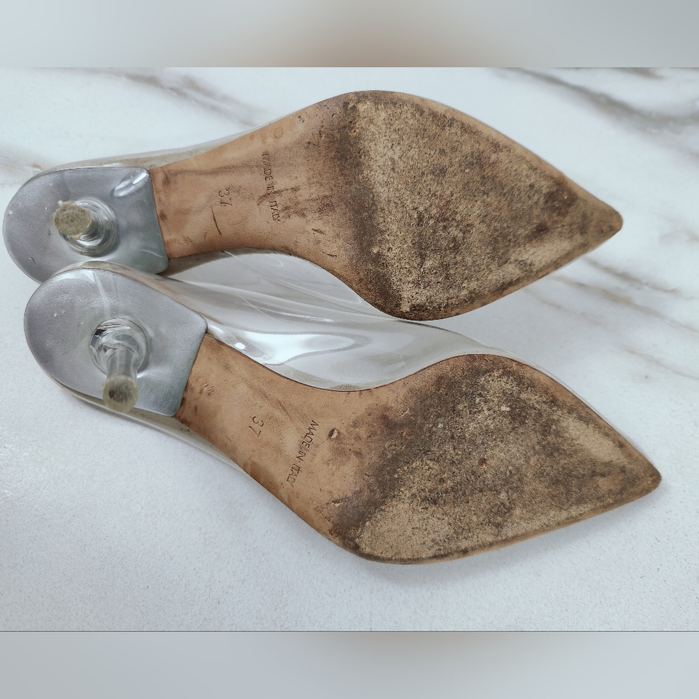 Yeezy Season 6 Clear Transparent PVC Lucite Heel Mules, Sz 37 (US women's 6) - Picture 10 of 16